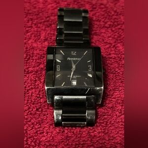 Armitron Black Square Men's Stainless Steel Watch